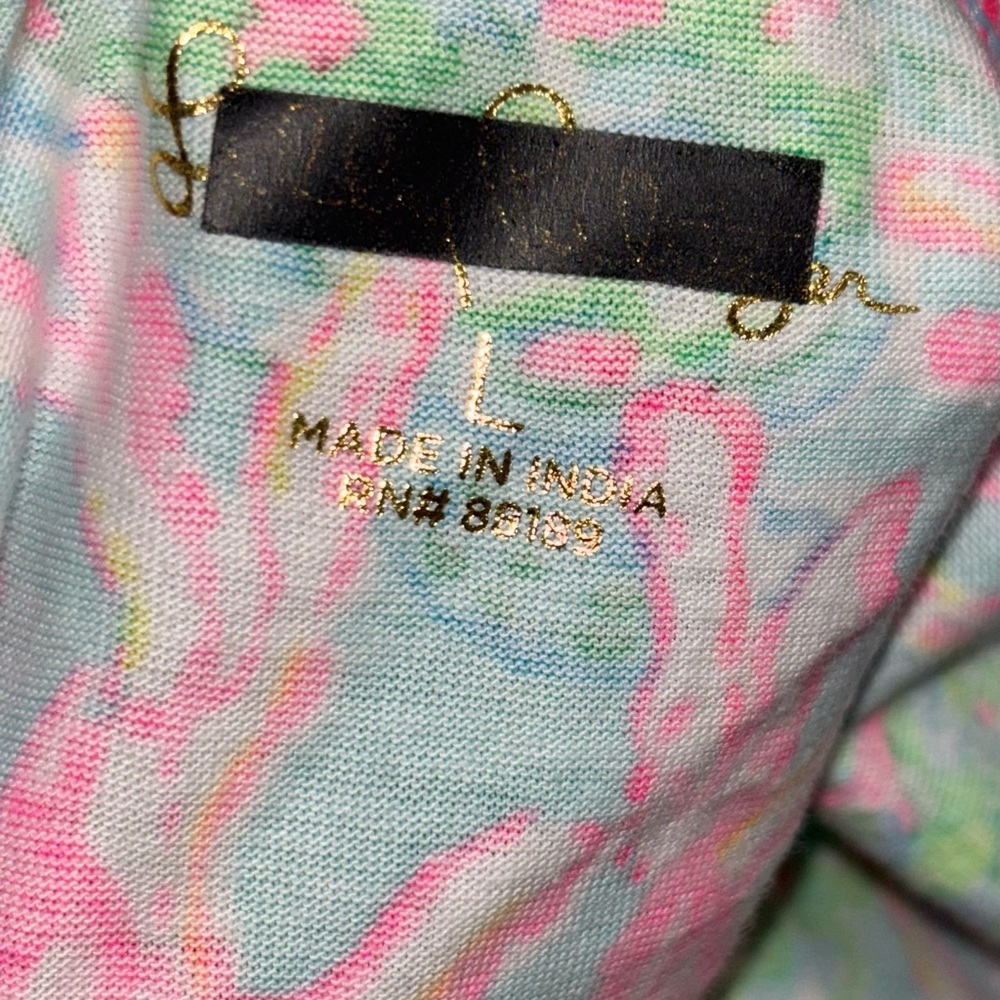 NWOT Lilly Pulitzer Geanna Dress Surf Blue So Shellegant Large Tropical Cotton - Picture 13 of 14